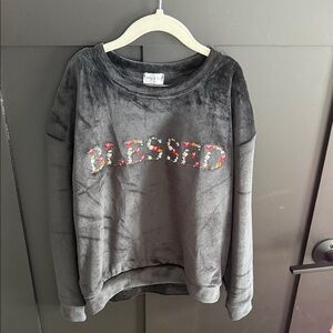Cozy Black Kids Sweatshirt with 'Blessed' Design